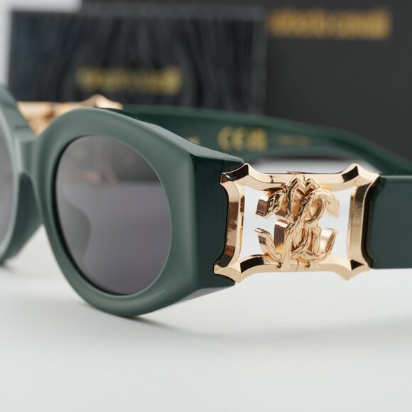 Roberto Cavalli SRC064 0D80 Oval Sunglasses - Green/Grey
